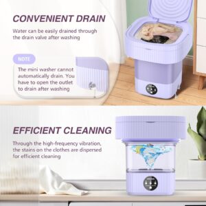 Portable Washing Machine, Mini Washing Machine Turbine Wash, 10L Mini Portable Washer for Underwear, Sock, Baby Clothes, Travel, Camping, Dorm, RV, Home Foldable Small Portable Laundry Machine