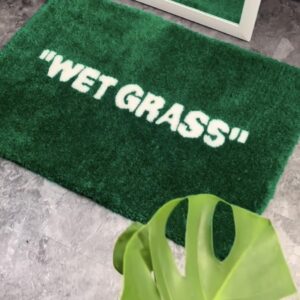 LUXAPE Wet Grass Rug - Tufted Hypebeast Rug - Handmade & Premium - 32 * 20in (80 * 50cm) - Hypebeast Room Decor - Off White Rug - Aesthetic Bape Rug - Luxape Rug