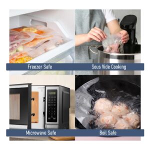 Bbaoo Vacuum Sealer Bags, 100 Quart 8" x 12" and Pint 6" x 10" Commercial Grade PreCut Bag, Food Vac Bags for Storage, Meal Prep or Sous Vide