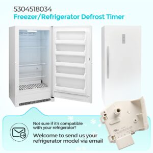 5304518034 Refrigerator/Freezer Defrost Timer Compatible with Frigidaire Kenmore Whirlpool Crosley Etc, Replacement Part 297318010 216744500 216744400 216517400 AP6799886 Etc