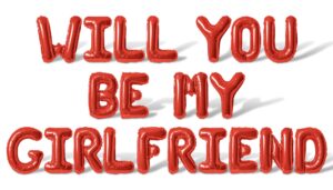 letter balloons - will you be my girlfriend 16" inch alphabet letters foil mylar balloon valentines day banner (red)