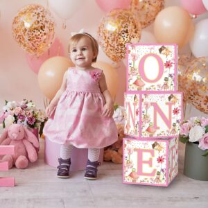 My Fairy First Birthday Decorations Balloons Box, 3pcs Baby Boxes with Letters, Fairy 1st Birthday Decorations Balloons Boxes for Girl Baby Showers Anniversary Party Backdrop, Photography Props