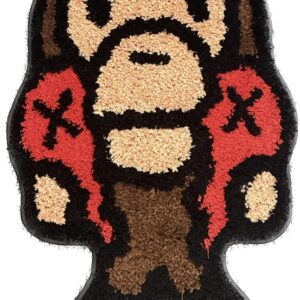 LUXAPE Baby Milo BAPE Rug - X Kawed rug - Handmade & Premium- 30in W * 20in L (75 * 50cm) - Hypebeast Rug - Anime Rug - Preppy Decor - Bape Decor - A Bathing APE - Luxape Rug (Baby Milo)