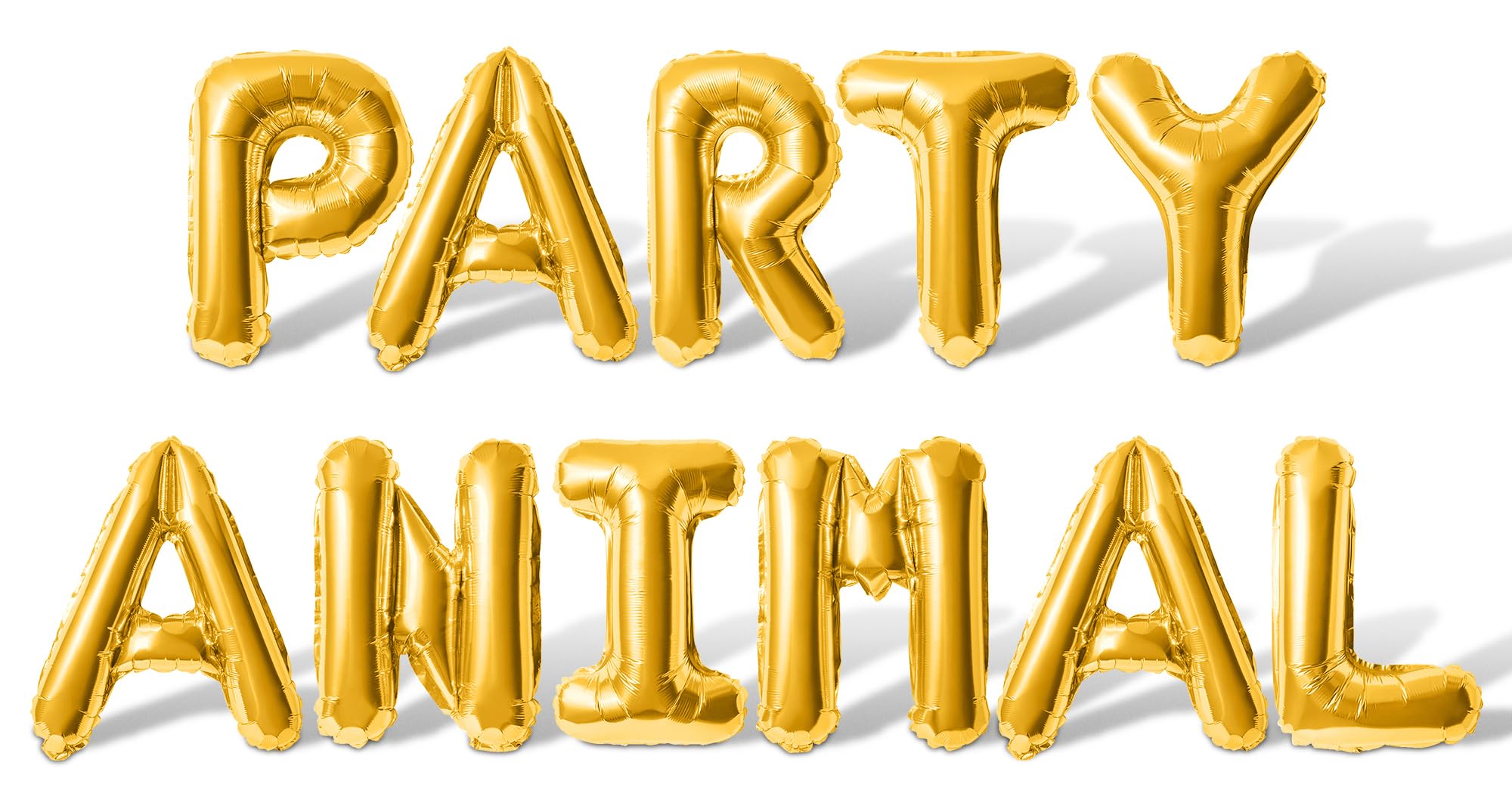 Letter Balloons - PARTY ANIMAL 16" Inch Alphabet Letters Foil Mylar Balloon Kids Birthday Party Balloon Banner (Gold)