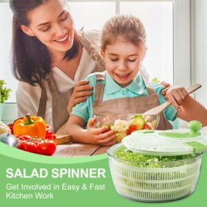 5 In 1 Salad Spinner, Large Salad Spinner with Vegetable Chopper, Drain, Bowl, And Colander, Multi-Use Lettuce Spinner, Fruit Washer, Wash, Spin and dry Salad Greens, Fruits & Vegetables (green)