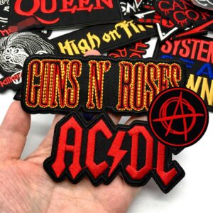 36PCS Heavy Metal Rock Music Patches Iron on Rock Music Badges Hippie Punk Stickers for Clothes (E)