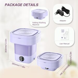 Portable Washing Machine, Mini Washing Machine Turbine Wash, 10L Mini Portable Washer for Underwear, Sock, Baby Clothes, Travel, Camping, Dorm, RV, Home Foldable Small Portable Laundry Machine