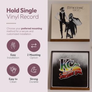 Vinyl Wall Mount Pack of 6 Pinewood Vinyl Record Holder Wall Mount with 2 Mounting Options Vinyl Shelf Walnut Stain Finish Vinyl Record Display - Vinyl Record Shelf - Vinyl Record Wall Mount