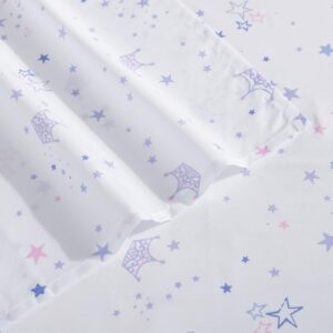 Laura Ashley Kids - Twin Sheets, Soft Wrinkle-Resistant Toddler Bedding Set, Fun & Whimsical Bedroom Decor (Dancing Stars Purple, Twin/Twin XL)