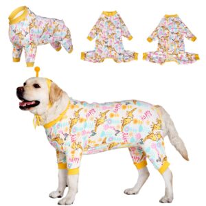 lovinpet dog surgery recovery suit - professional large dog recovery suit abdominal wound surgical clothes post-operative vest e-collar alternative recovery,giraffe,yellow,l