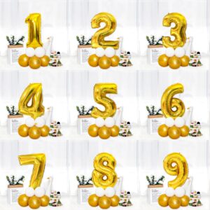 40 Inch Gold Number Balloons, Helium Mylar Foil Number Balloons for Birthday, Number 1 Balloon for 1st Birthday Decorations for Kids, Anniversary Party Decorations Supplies