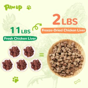 PAWUP Freeze Dried Chicken Liver Pet Treats, High Protein Freeze-Dried Pet Food for Dogs, Cats, Fresh Ingredient Snacks, 4.6 oz, Rawhide Free&Grain Free