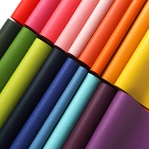 18 pieces faux leather sheets, 8×12 inches rainbow soft leather fabric colourful sheets suitable for making bows, leather earrings, hair accessories diy projects