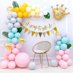 Bazen 8.2ft & 5ft Balloon Arch Kit Glod Free Bending Shape Deformation Balloon Column Stand Half Arch Balloon Stand with Base Balloon Arch Frame for Wedding Baby Shower Birthday Decoration