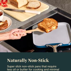 Caraway Square Cookware Set - Square Pans Set - Perfect for Griddling, Toasting, Searing, Roasting, and More - Non-Stick Ceramic Coated Pans - Non Toxic, PTFE & PFOA Free - Navy