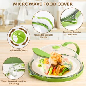 (US)10'' Microwave Splatter Cover with Water Steamer, Handle and Vents; Microwave Plate Food Cover; Dish Bowel Cover; BPA Free; Home Kitchen Gadgets and Accessories; Easy to Clean