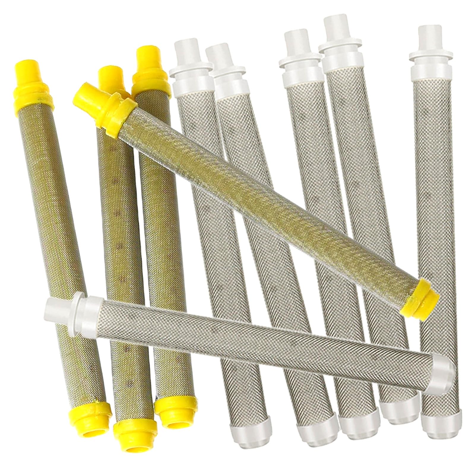 Airless Spray Gun Filter 60 Mesh & 100 Mesh Replacement 10 Pack High Pressure Paint Spray Gun Accessories for Titan/Wagner/Spraytech Push on 581-062 581062 0089959 0089324 0154675 0516732, 0515220