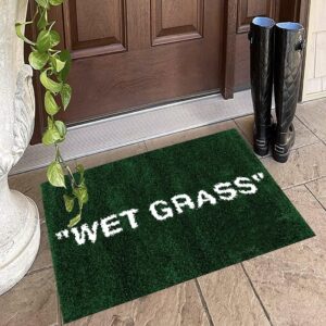 LUXAPE Wet Grass Rug - Tufted Hypebeast Rug - Handmade & Premium - 32 * 20in (80 * 50cm) - Hypebeast Room Decor - Off White Rug - Aesthetic Bape Rug - Luxape Rug