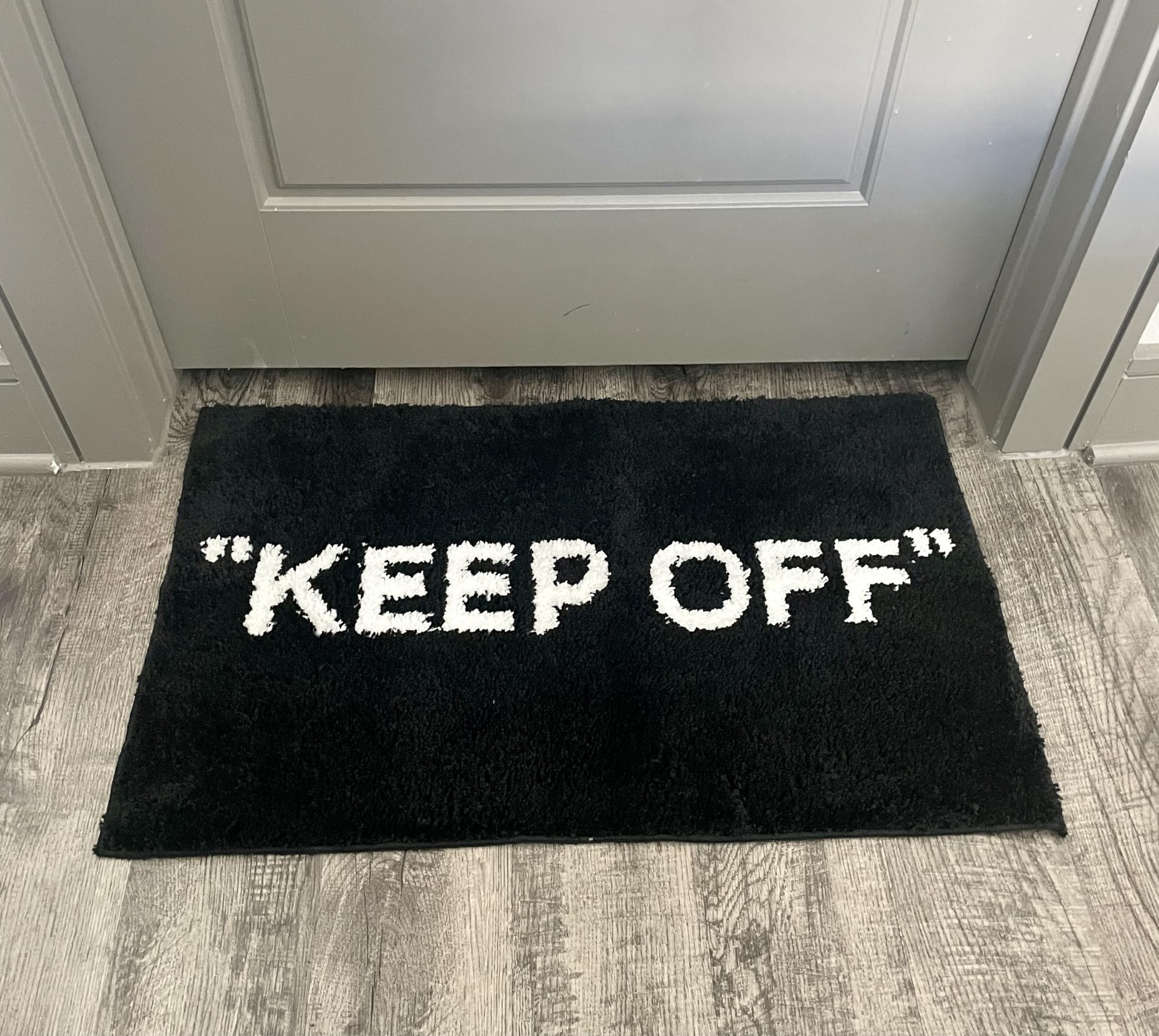 LUXAPE Keep Off Rug - Tufted Hypebeast Rug - Handmade & Premium - 32 * 20in (80 * 50cm) - Hypebeast room decor - Off white rug - Hypebeast Room Decor - Luxape Rug