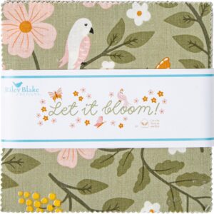 little forest atelier let it bloom 5" stacker 42 5-inch squares charm pack riley blake 5-14280-42