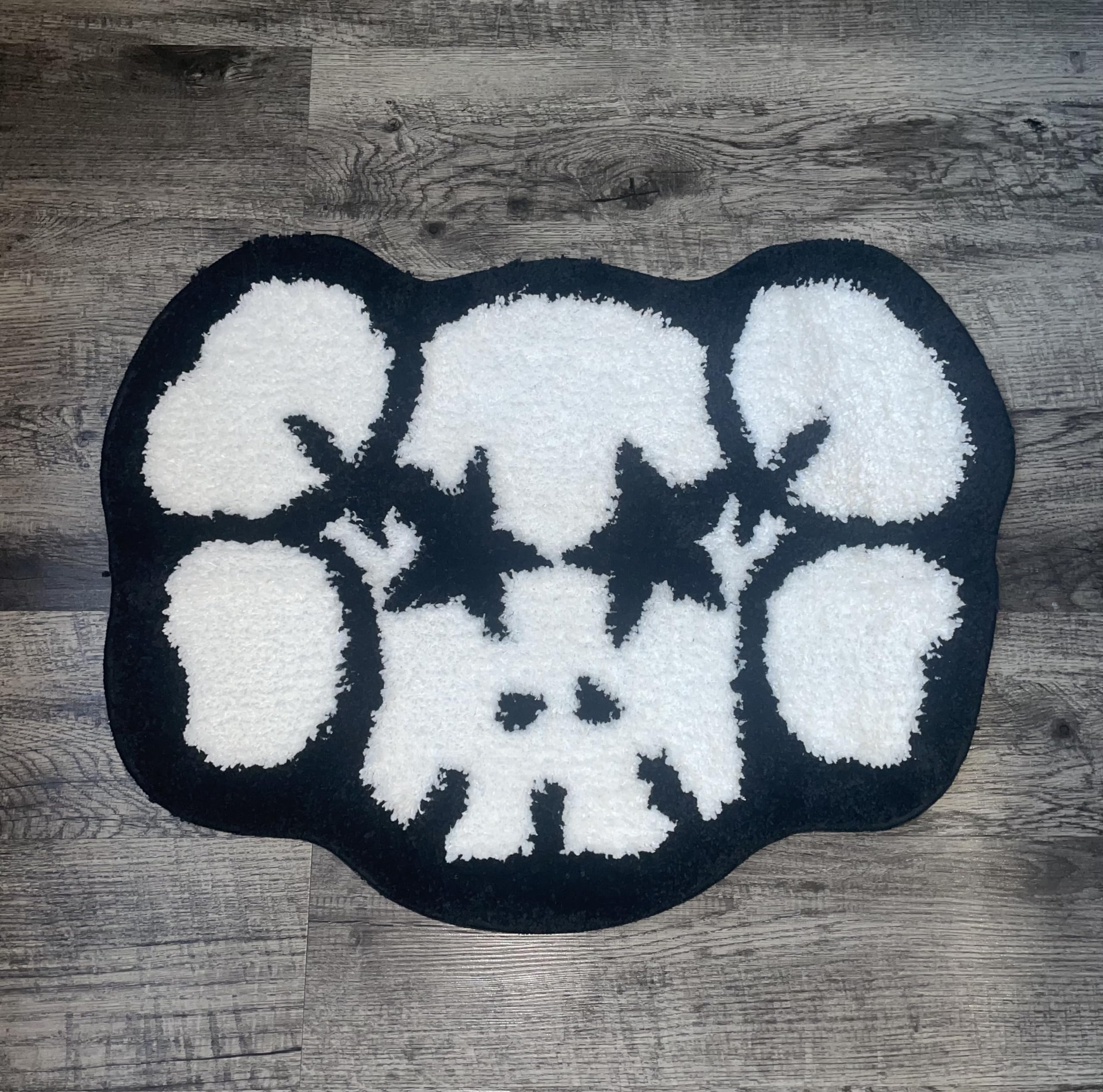 LUXAPE Ka-ws Rug - Bape Star Rug - Hypebeast Room Decor - Handmade & Premium- 27in W * 20in L (70 * 50cm) - Ka-ws Design - Hypebeast Rug - Preppy Decor - Bape Rug - Luxape Rug (Kawed)