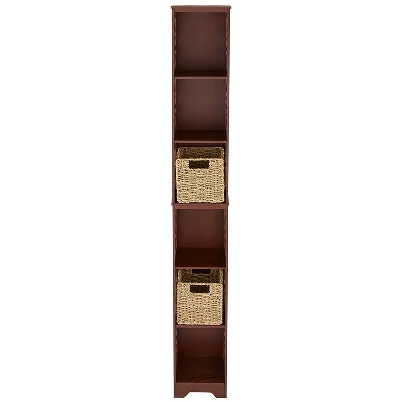 The Lakeside Collection Slim Decorative Shelving Unit - Walnut Shelving Unit