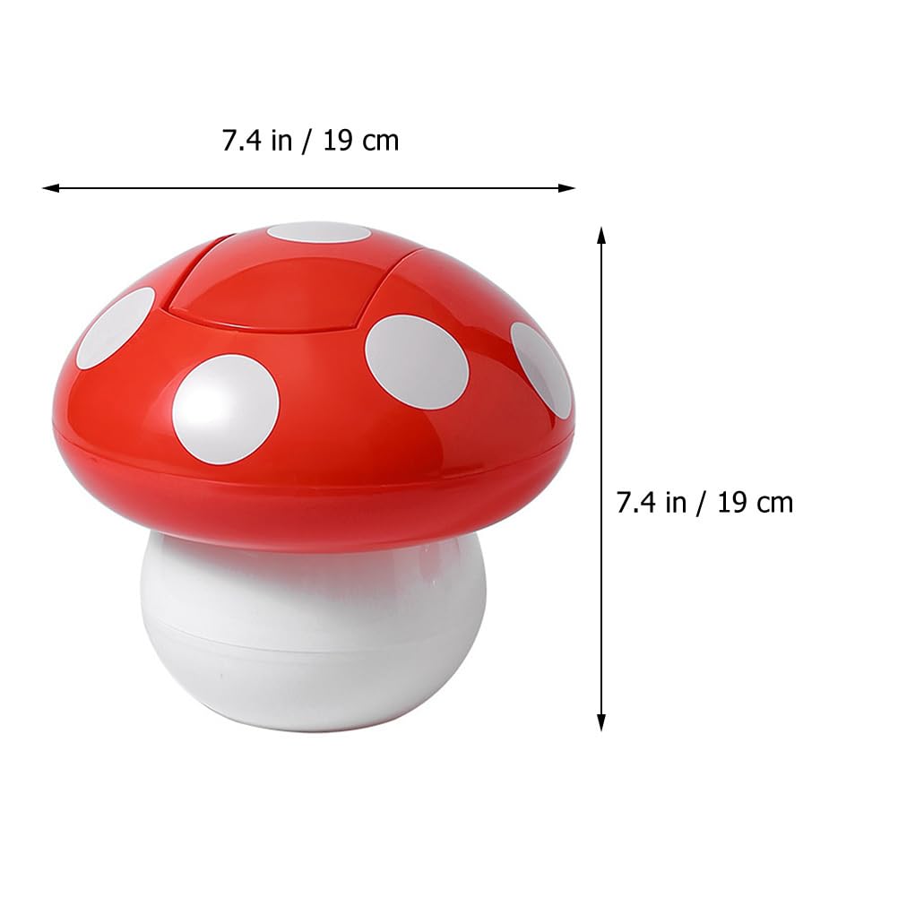 Cabilock Mushroom Trash Can Mini Trash Can with Lid Mushroom Basket Countertop Mini Garbage Cans Cute Mini Trash Can Pen Cup Holders for Desktop, Bedroom, Offices