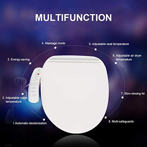 White Electric Electric Bidet, Smart Bidet Toilet Seat Automatic Elongated Heated For home bedroom office hotel bathroom