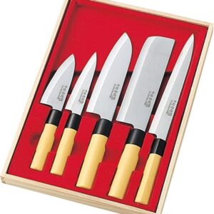 Yamasho Kitchen Knife Set Of 5 Produced By Komei Nakamura Including Sushi Knife Japanese