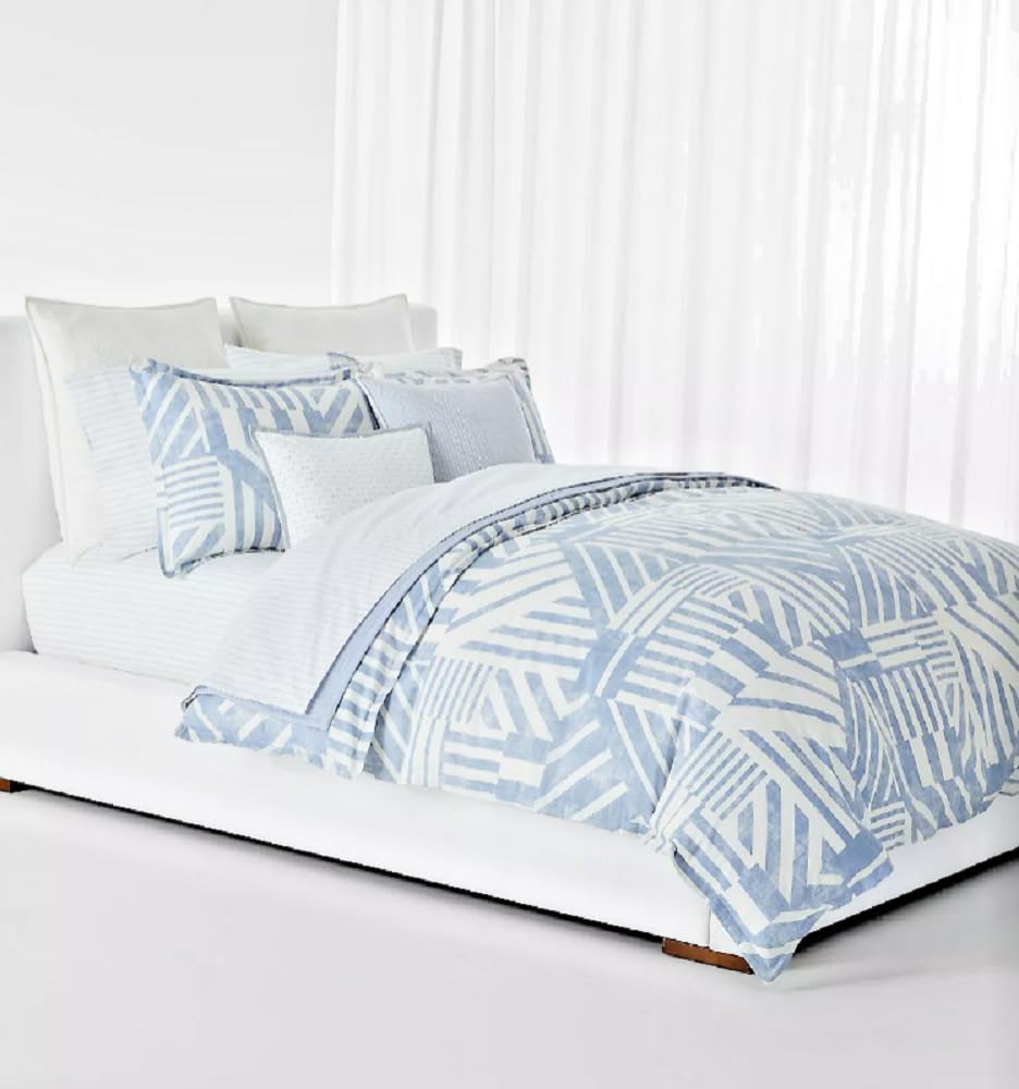 Lauren Ralph Lauren Bennett Geometric 3-Pc. Full Queen Duvet Cover Set Cornflower Blue