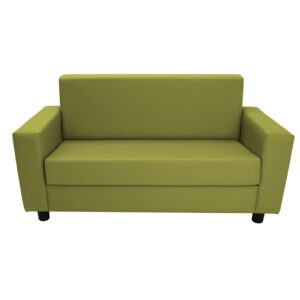 Factory Direct Partners SoftScape Inspired Playtime Classic Reading Sofa, Children's Commercial-Grade Upholstered Furniture for Home, Daycare, Preschool, Library; Modern Design - Fern Green, 14473-FG