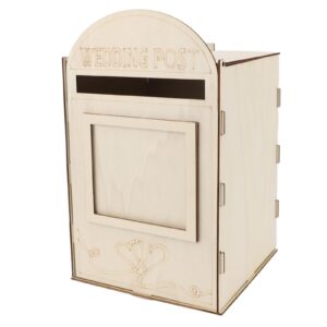 yoidesu wooden wedding mailbox post box, vintage, multipurpose box for weddings, parties, anniversaries, graduations and baby showers,33.1 x 20.3 x 20.3cm (jm01617)