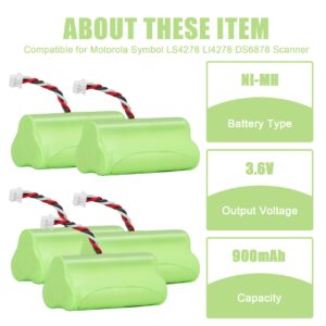 REACELL 5 Packs 3.6V LS4728 Symbol Battery Compatible for Motorola Symbol LS-4278 LS4278-M LI4278 DS6878 82-67705-01 BTRY-LS42RAAOE-01 K35466 Cordless Bar Code Scanner LI-4278 DS-6878