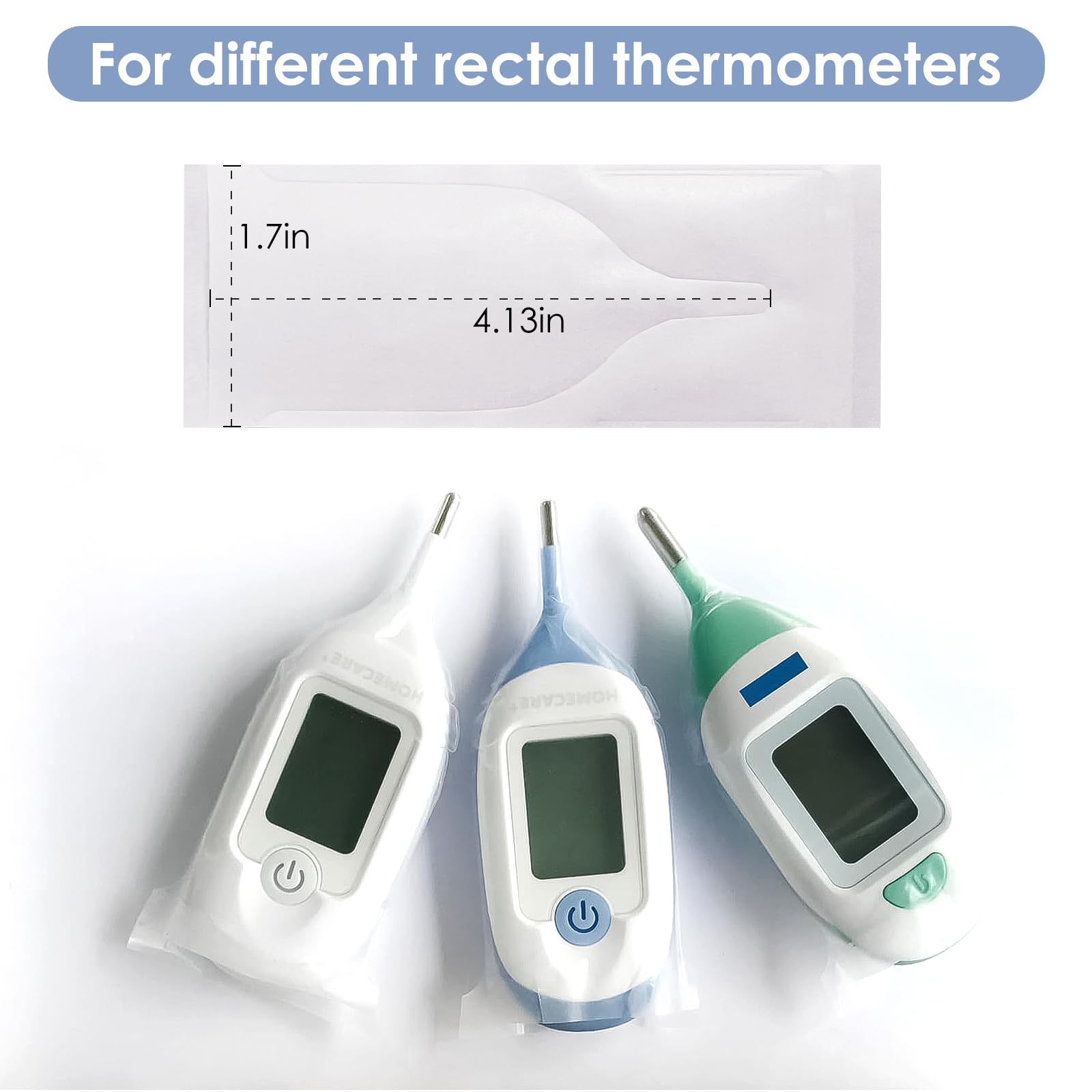 100pcs Disposable Digital Thermometer Probe Covers for Accurate and Hygienic Rectal Thermometer Measurements, Wrap Around The Thermometer's Entire Body