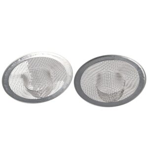 iuniq 2 pcs Heavy Duty Stainless Steel Slop Basket Filter Trap, 2.75" Top Mesh Sink Strainer, Perfect for Bathroom Bathtub Drain