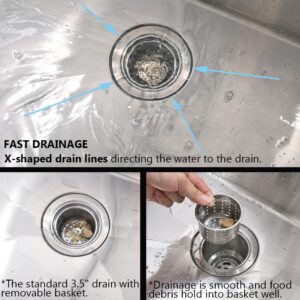 33 Inch Drop in Kitchen Sink, Jshozzy 33 x 19 Kitchen Sink Drop in 16 Gauge Stainless Steel Kitchen Sink Top Mount Single Bowl Deep Kitchen Sink with Drain Strainer