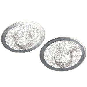 iuniq 2 pcs Heavy Duty Stainless Steel Slop Basket Filter Trap, 2.75" Top Mesh Sink Strainer, Perfect for Bathroom Bathtub Drain