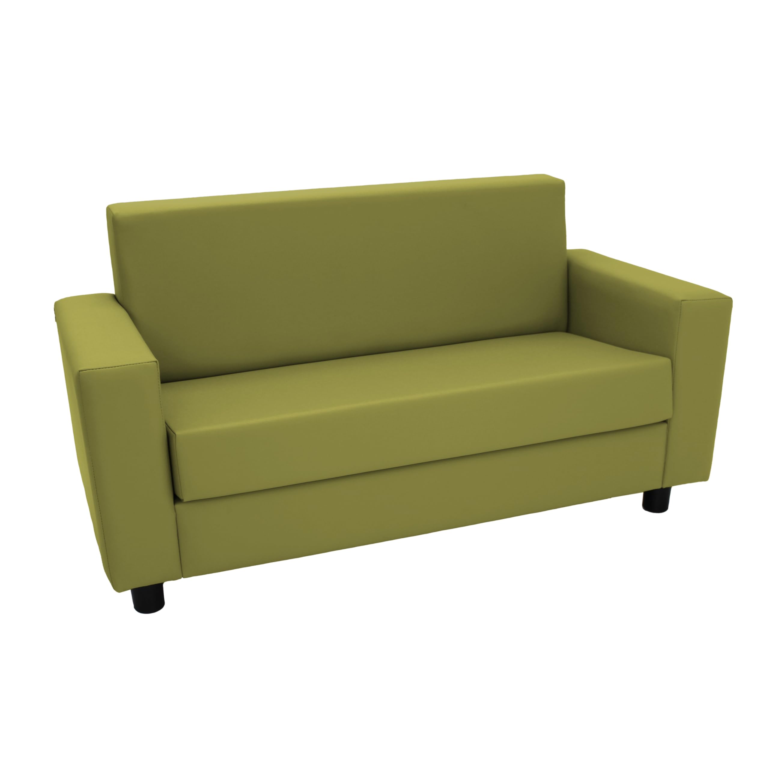 Factory Direct Partners SoftScape Inspired Playtime Classic Reading Sofa, Children's Commercial-Grade Upholstered Furniture for Home, Daycare, Preschool, Library; Modern Design - Fern Green, 14473-FG