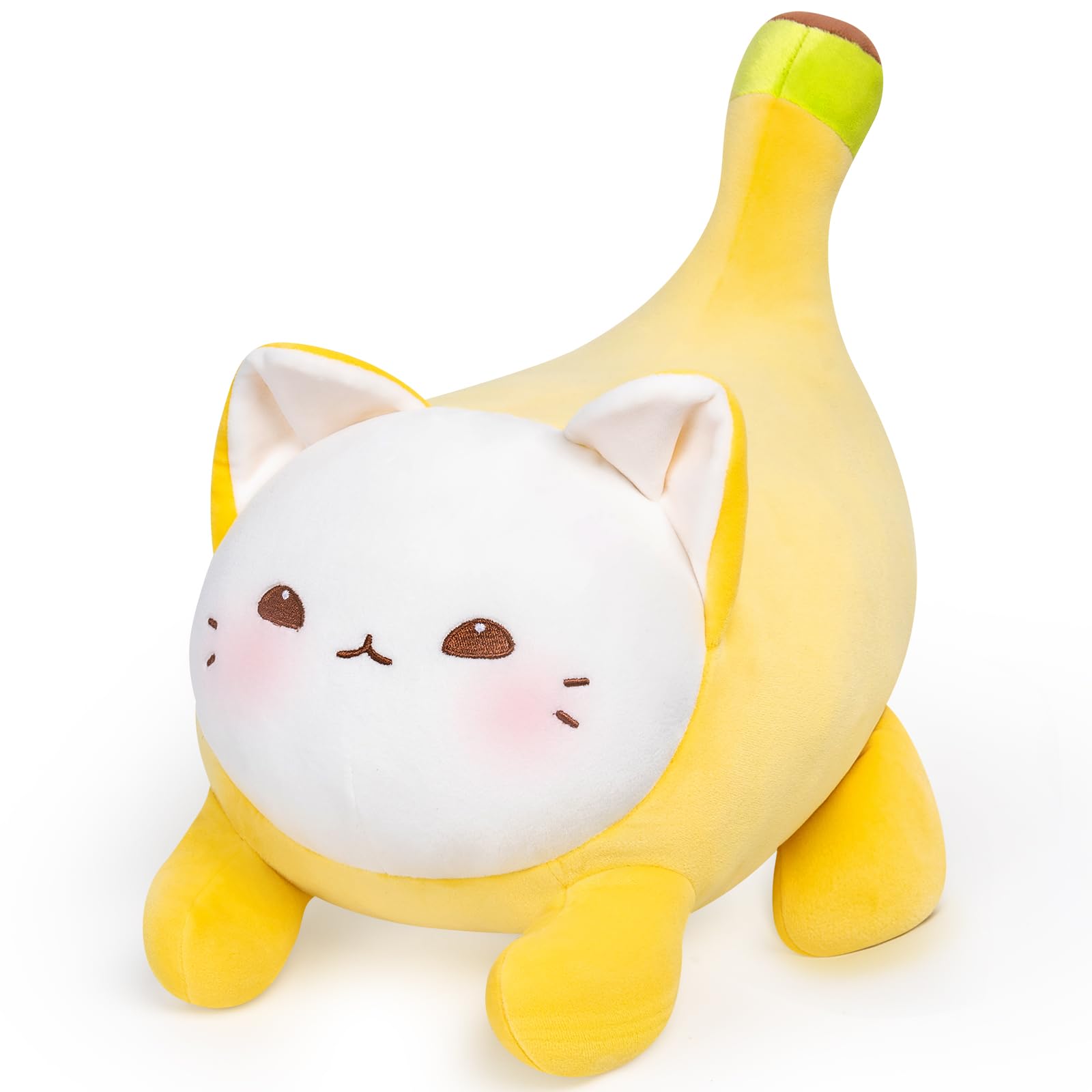 Caaaat Banana Cat Stuffed Animal,Cute Cat Plush Pillow, Banana Cat Stuffed Toy, Cute Plushies Toy Hugging Pillow for Kids for Kids & Adults