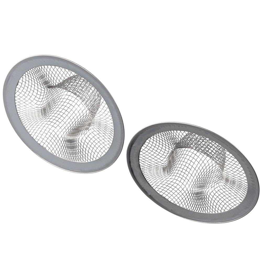 iuniq 2 pcs Heavy Duty Stainless Steel Slop Basket Filter Trap, 2.75" Top Mesh Sink Strainer, Perfect for Bathroom Bathtub Drain