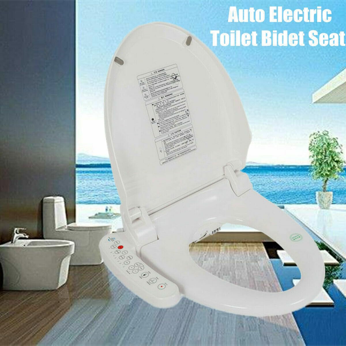 White Electric Electric Bidet, Smart Bidet Toilet Seat Automatic Elongated Heated For home bedroom office hotel bathroom