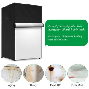 Coldairsoap Outdoor Refrigerator Cover Outdoor Dustproof Freezer Covers for Protecting Upright Freezers/Beverage Refrigerator Compact 3.0 Cubic Foot Freezer Covers Outdoor (Black, 22" x 23" x 34")