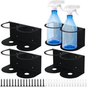 tandefio 4 pcs spray bottle holder metal spray can holder wall mount paint bottle organizer double holes spray bottle rack with hardware easy install storage rack for garage and home