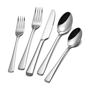 kingstone silverware set for 8, 40-piece forged 18/10 stainless steel flatware set, mirror finish cutlery set dishwasher safe for home, restaurant, wedding, party