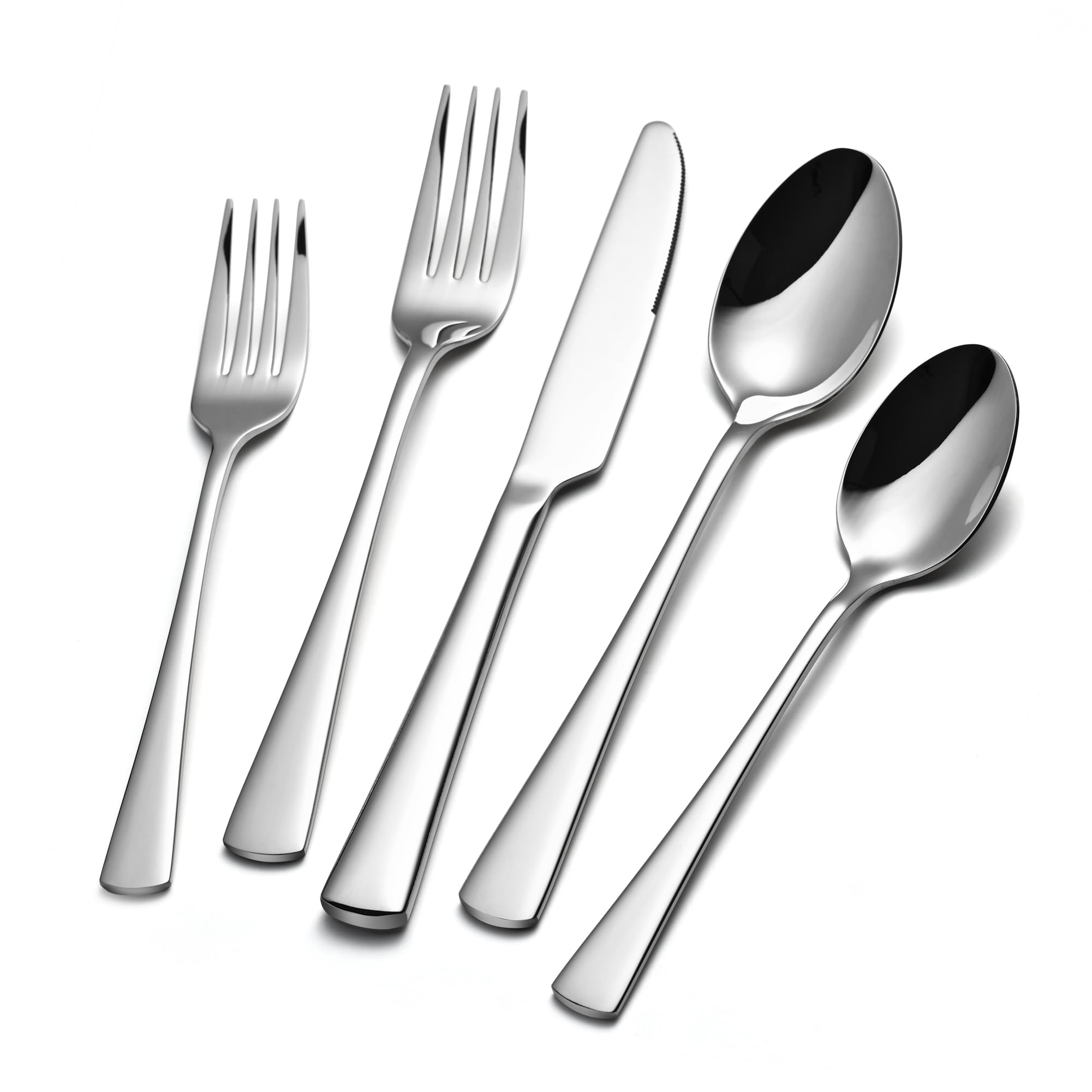 KINGSTONE Silverware Set for 8, 40-Piece Forged 18/10 Stainless Steel Flatware Set, Mirror Finish Cutlery Set Dishwasher Safe for Home, Restaurant, Wedding, Party