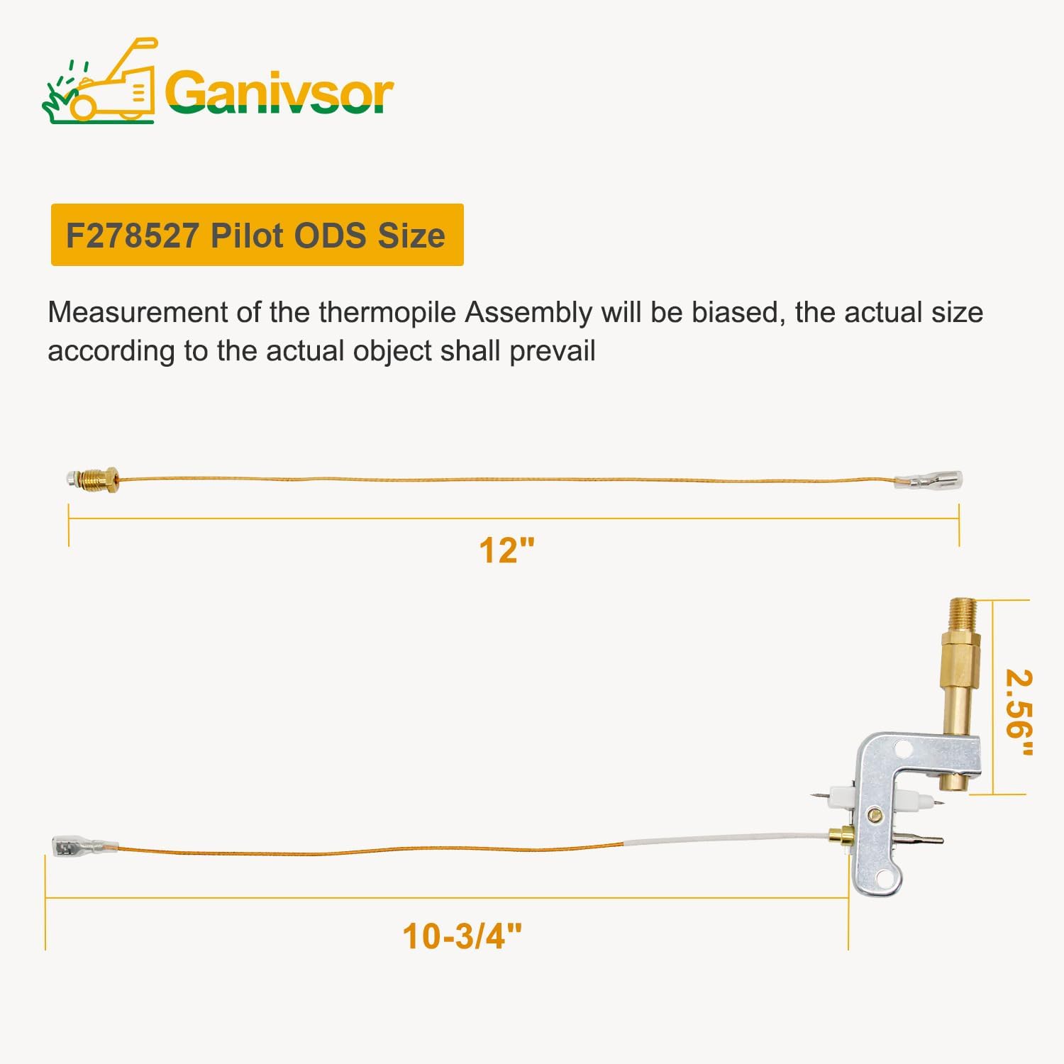 Ganivsor F278527 Pilot Assembly Portable ODS for Mr.Heater Big Buddy MH18B MH9B MH9BX and Dewalt Small Propane Heater Parts - 78422 Space Heater Pilot