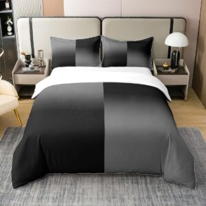 jejeloiu grey black duvet cover 100% cotton king size geometric bedding set modern striped art comforter cover set women men ultra soft decor abstract art bedspread cover zipper