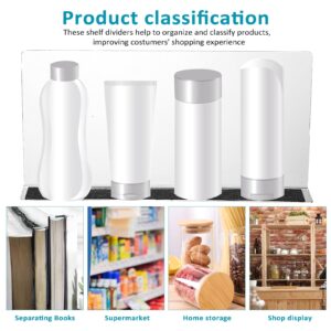 Baluue 6Pcs Clear Shelf Dividers, Magnetic Shelf Divider Organizer, Multi-Function Closets Separator Clapboard for Supermarket Goods Commodity Dividers 12cm