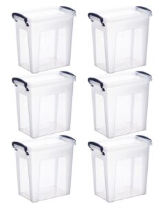 superio clear storage boxes with lids, plastic container bins for organizing, stackable crates, bpa free, non toxic, odor free, organizers for home, office, school, and dorm,12 qt, 6 pack