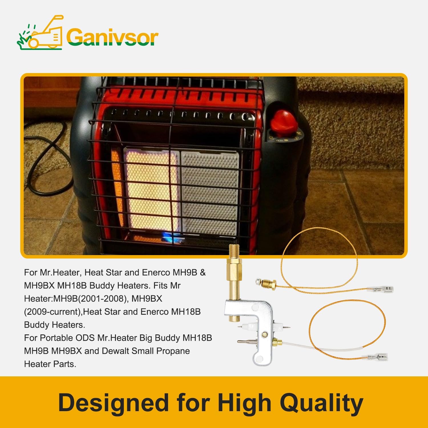 Ganivsor F278527 Pilot Assembly Portable ODS for Mr.Heater Big Buddy MH18B MH9B MH9BX and Dewalt Small Propane Heater Parts - 78422 Space Heater Pilot